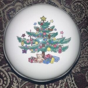 Vintage Nikko Japan Christmastime Christmas Covered Bon Bon Dish Trinket Box